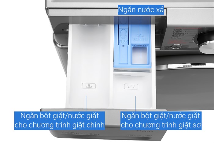 Máy giặt LG AI DD Inverter 9 kg FV1409S2V Màu Xám