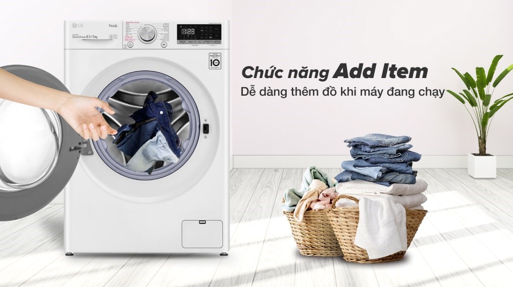 Máy giặt sấy LG Inverter giặt 8.5 kg - sấy 5 kg FV1408G4W