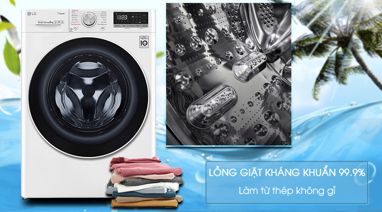 Máy giặt sấy LG Inverter 8.5 kg FV1408G4W | Lồng giặt
