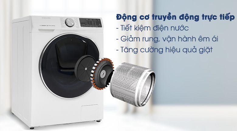 Máy giặt sấy Samsung AddWash Inverter 10.5 kg WD10N64FR2W/SV - Truyền động trực tiếp