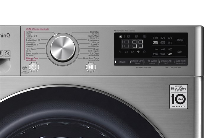 Máy giặt LG Inverter 10.5 kg FV1450S3V Màu Xám