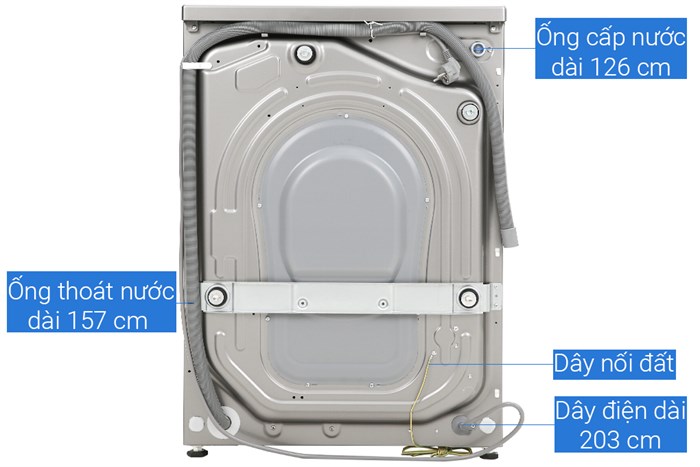 Máy giặt Aqua Inverter 10.5 KG AQD-D1050F.S Màu Bạc