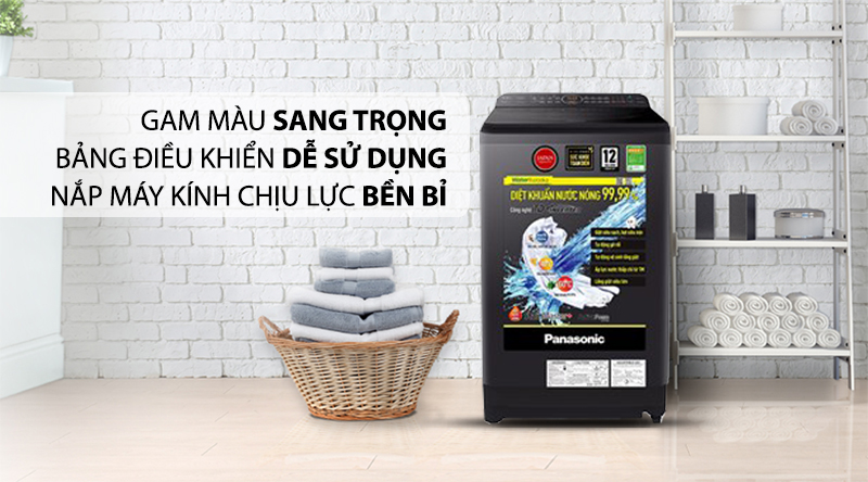 Máy giặt Panasonic Inverter 9.5 Kg NA-FD95V1BRV-Gam màu sang trọng, bảng điều khiển dễ sử dụng, nắp máy kính chịu lực bền bỉ