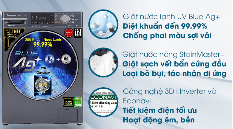 Máy giặt Panasonic Inverter 9.5 Kg NA-V95FX2BVT