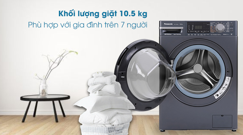 Máy giặt Panasonic Inverter 10.5 Kg NA-V105FX2BV - Khối lượng giặt 10.5kg