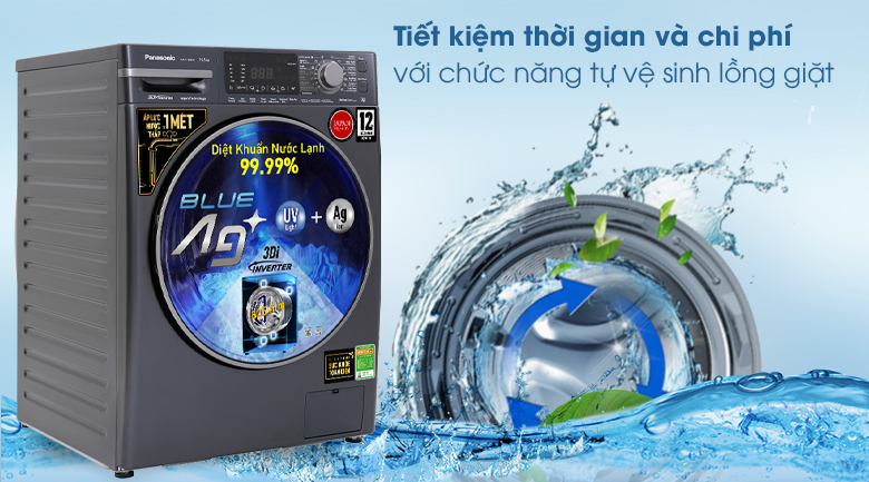 Máy giặt Panasonic Inverter 10.5 Kg NA-V105FX2BV - Tự vệ sinh lồng giặt