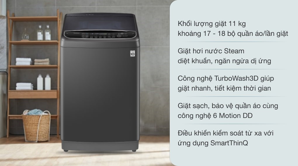 Máy giặt LG Inverter 11 kg TH2111SSAB, giá rẻ, chính hãng