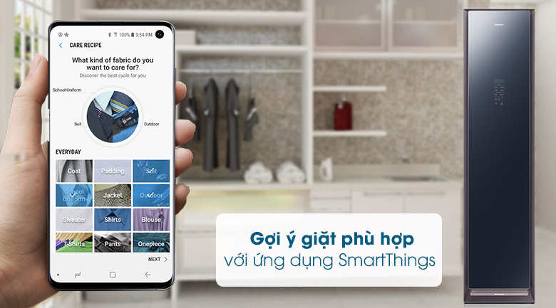 Tủ chăm sóc quần áo AirDresser Samsung - SmartThings