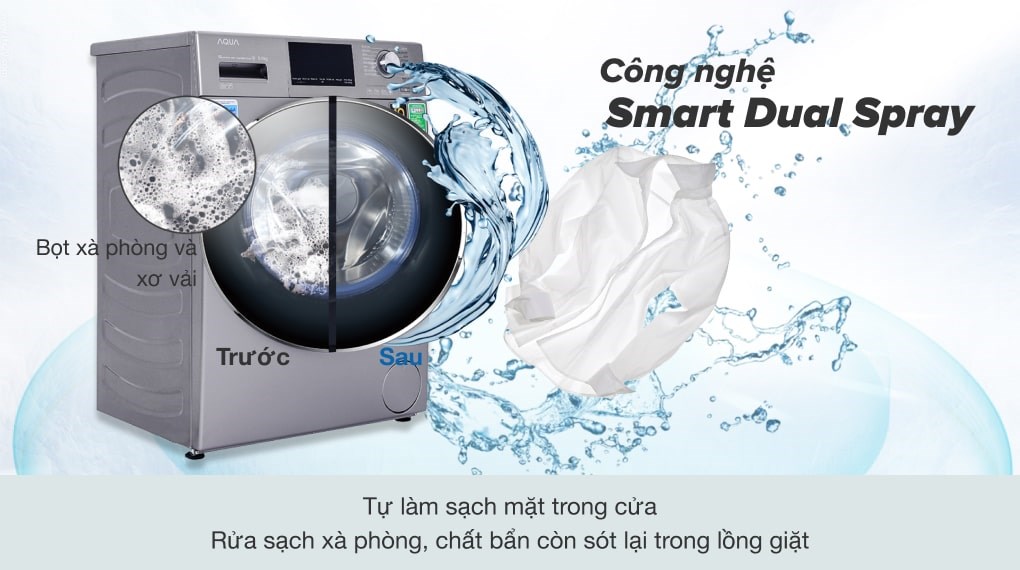 Máy giặt AQUA Inverter 9.0 KG AQD-DD900F S