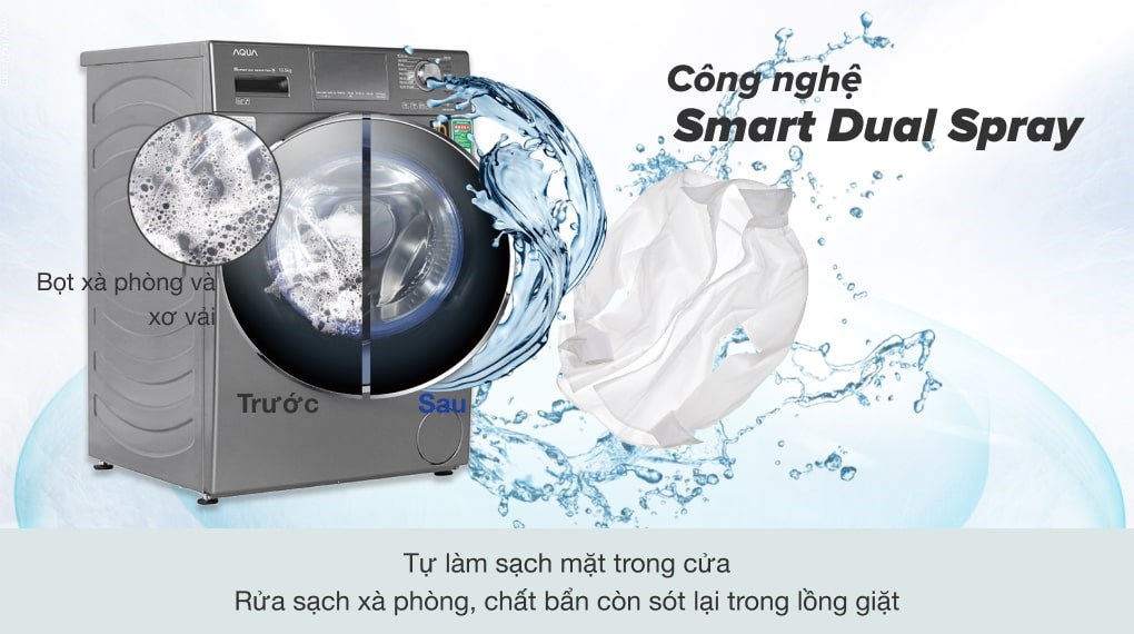 Máy giặt Aqua Inverter 10.5 KG AQD-DD1050E S