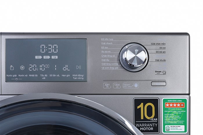 Máy giặt Aqua Inverter 10.5 KG AQD-DD1050E S Màu Bạc