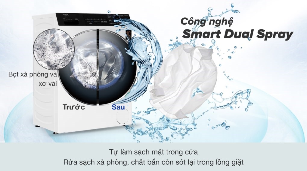 Máy giặt Aqua Inverter 8 KG AQD-A800F W