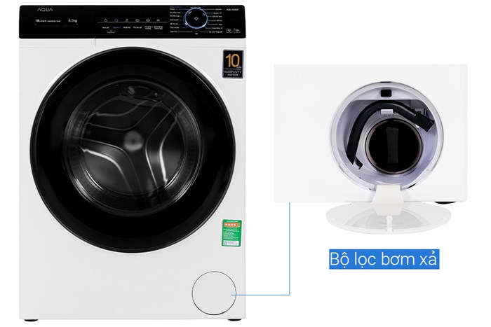 Máy giặt Aqua Inverter 8 KG AQD-A800F W Màu Trắng