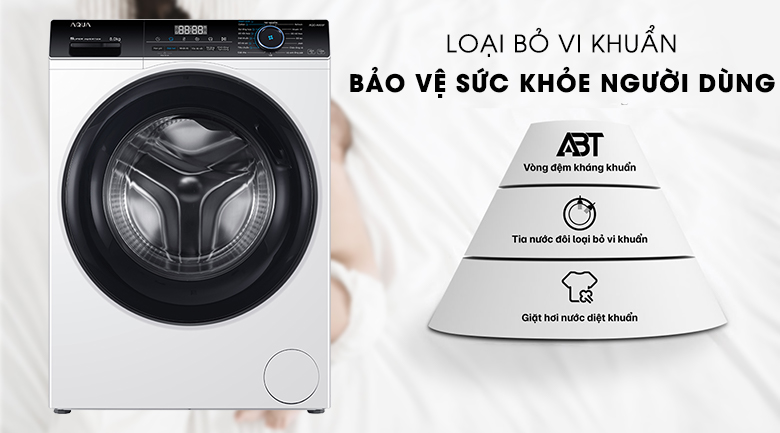 Máy giặt Aqua Inverter 8 KG AQD-A800F W kháng khuẩn tuyệt đối Máy giặt Aqua Inverter 8 KG AQD-A800F W kháng khuẩn tuyệt đối