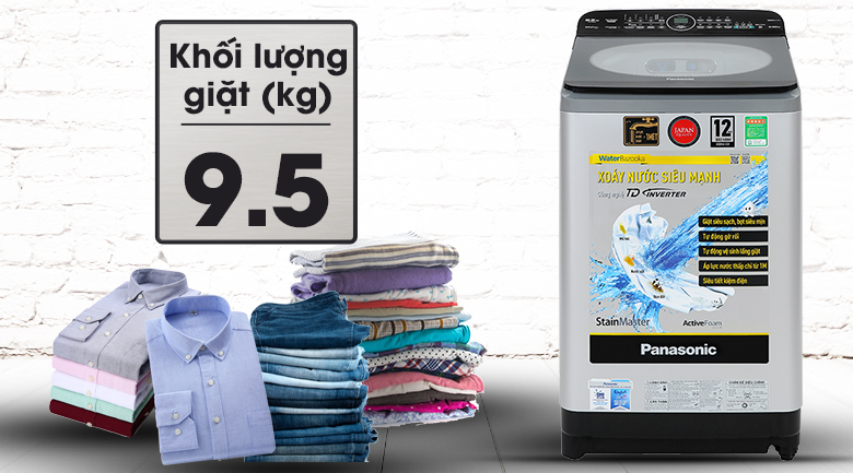 Khối lượng giặt - Máy giặt Panasonic Inverter 9.5kg NA-FD95X1LRV
