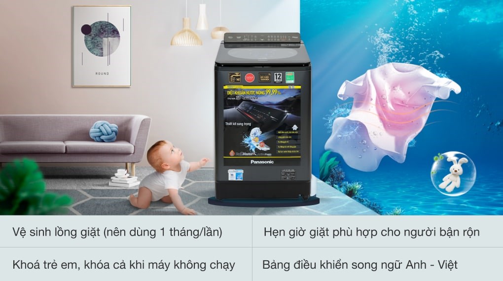 Máy giặt Panasonic Inverter 12.5 Kg NA-FD125V1BV