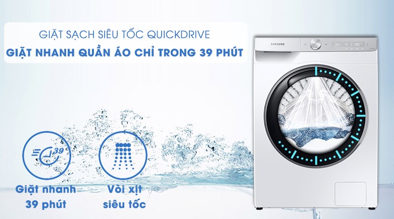 Máy giặt Samsung WW90TP54DSH/SV - giặt nhanh 39 phút