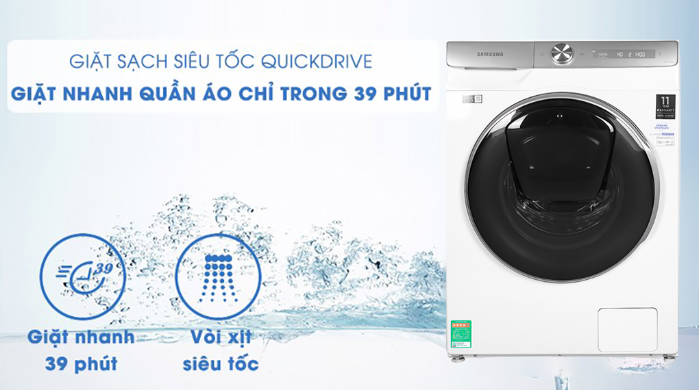 Máy giặt Samsung Inmverter 9 kg WW90TP54DSH/SV - Qick Drive