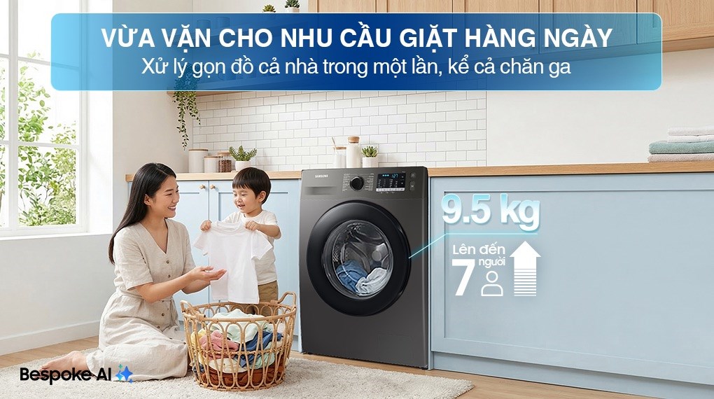 Máy giặt Samsung Inverter 9.5 kg WW95TA046AX/SV