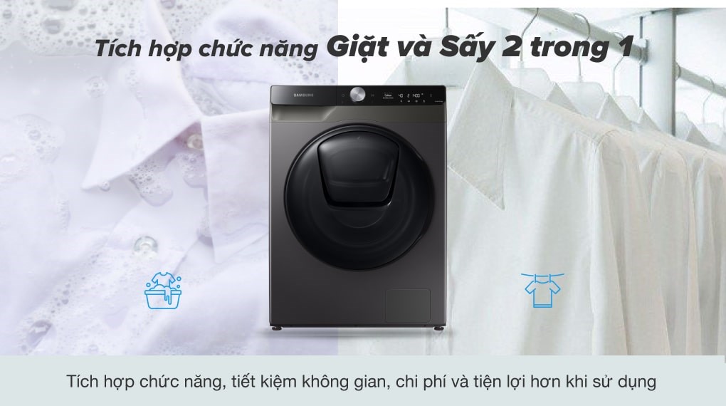 Máy giặt sấy Samsung Addwash Inverter 9.5kg WD95T754DBX/SV