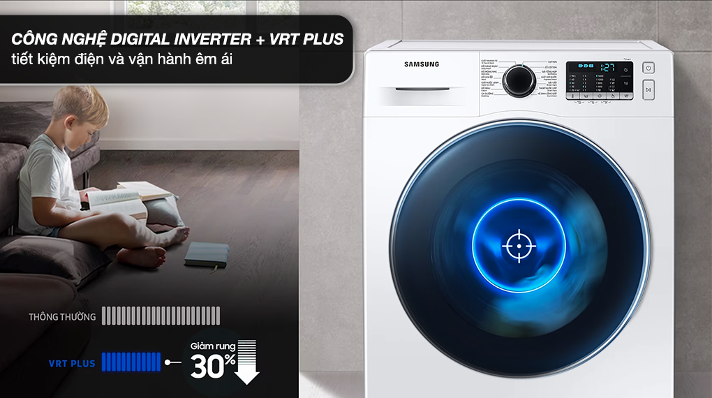 Máy giặt Samsung Inverter 10 kg WW10TA046AE/SV