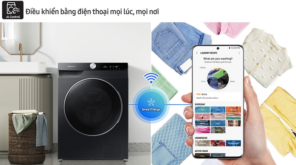 Máy giặt sấy Samsung AI Inverter 14kg WD14TP44DSB/SV