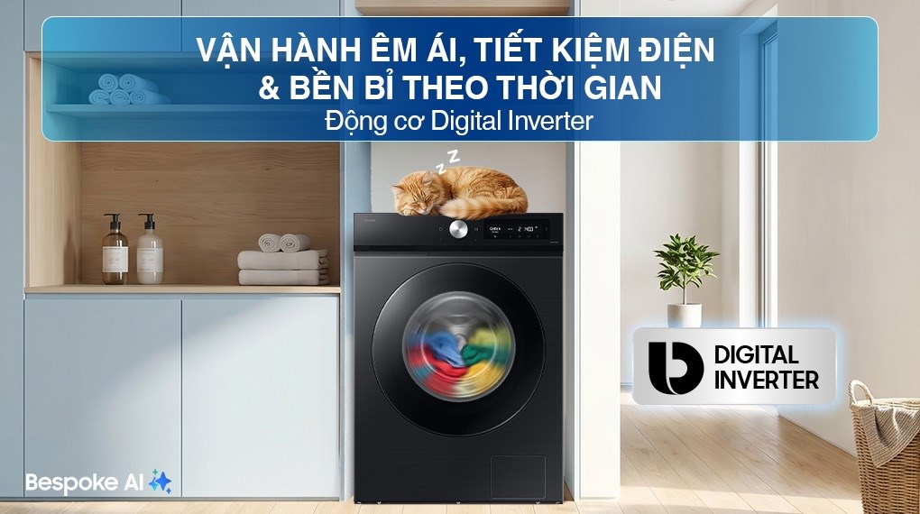 Máy giặt sấy Samsung AI Ecobubble Inverter giặt 11 kg - sấy 7 kg WD11T734DBX/SV