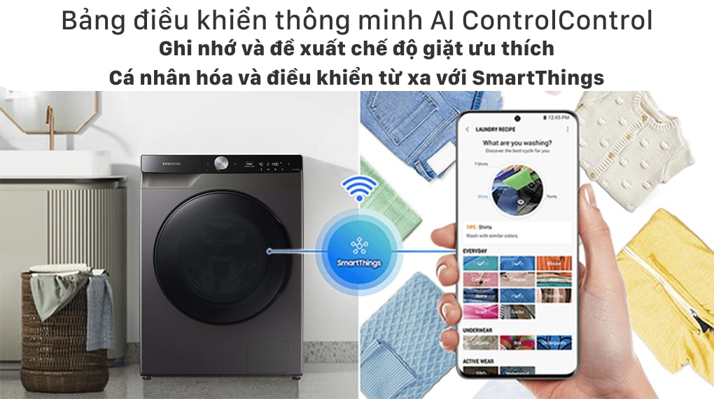 Máy giặt sấy Samsung 11kg WD11T734DBX/SV - AI Control