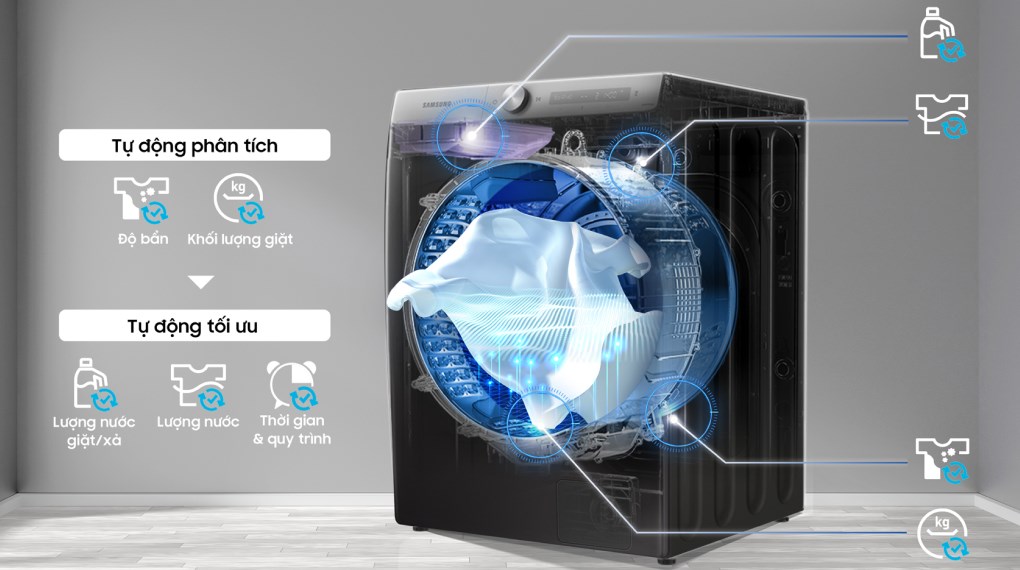 Máy giặt Samsung AI AddWash Inverter 12kg WW12TP94DSB/SV