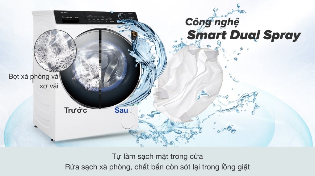 Máy giặt Aqua Inverter 9.0 KG AQD-A900F W