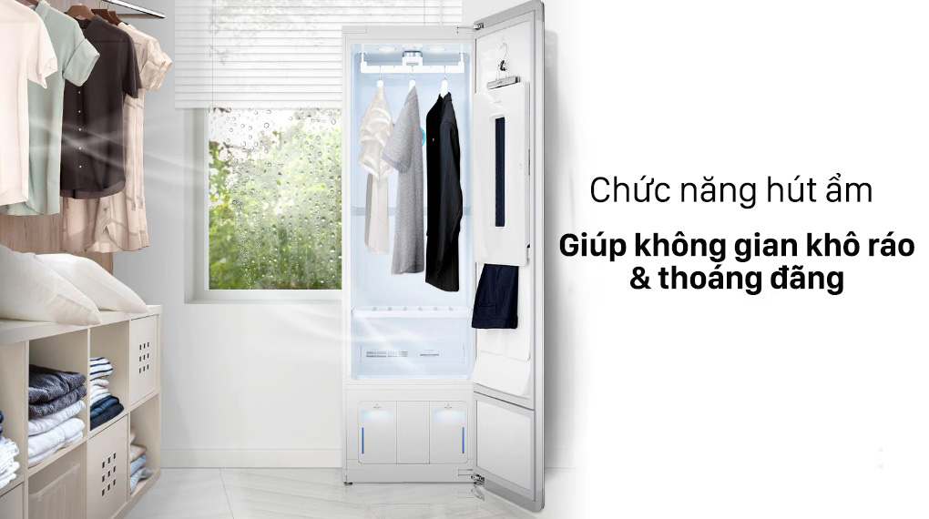 Tủ chăm sóc quần áo thông minh LG S5MB -Giúp không gian khô ráo, thoáng đãng với chức năng hút ẩm