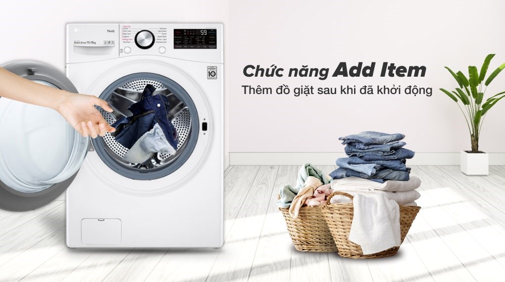 Máy giặt sấy LG AI DD Inverter giặt 15 kg - sấy 8 kg F2515RTGW