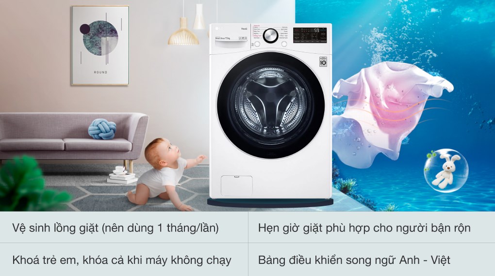 Máy giặt LG AI DD Inverter 15 Kg F2515STGW - 20