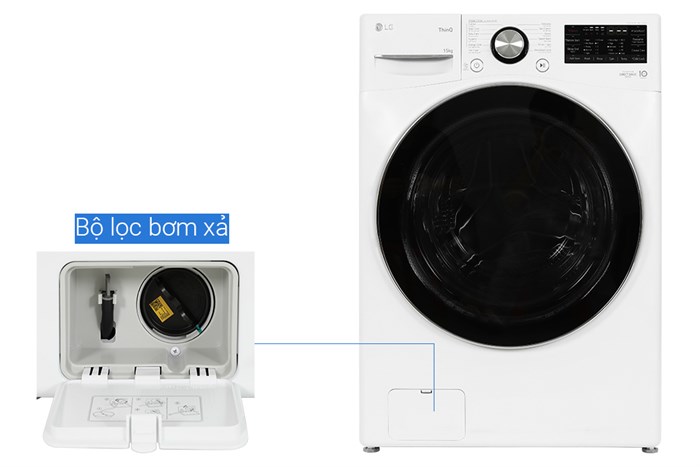 Máy giặt LG AI DD Inverter 15 Kg F2515STGW Màu Trắng