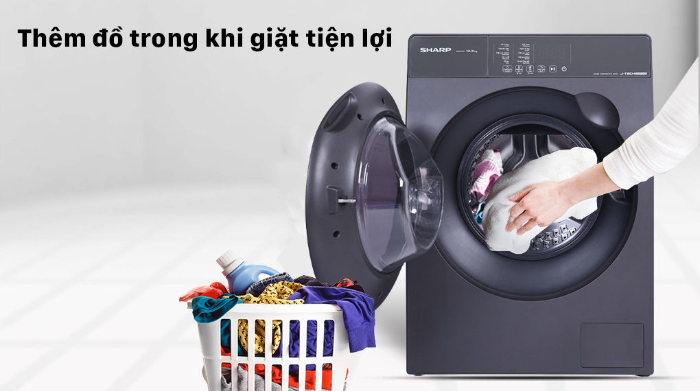 máy giặt Sharp Inverter 10.5 Kg ES-FK1054PV-S - Tính năng thêm đồ