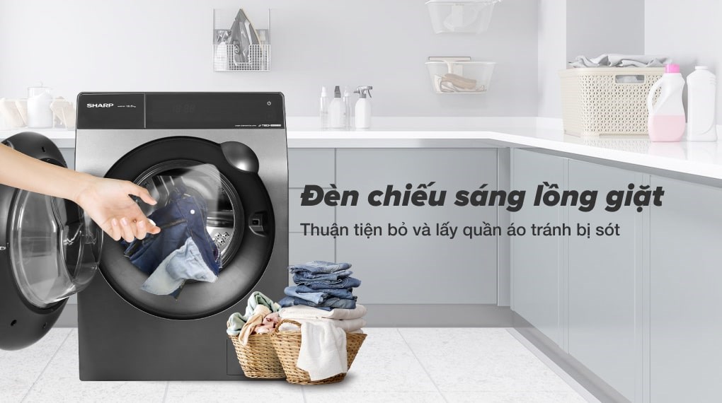 Máy giặt Sharp Inverter 12.5 Kg ES-FK1252PV-S