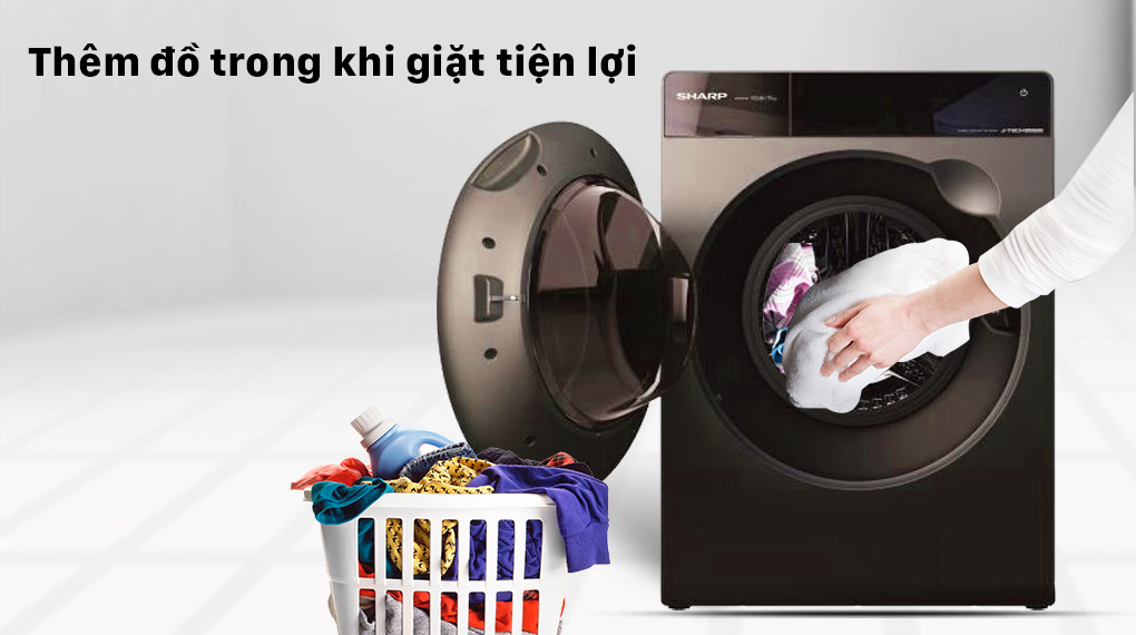Máy giặt Sharp Inverter 12.5 Kg ES-FK1252PV-S - Thêm đồ