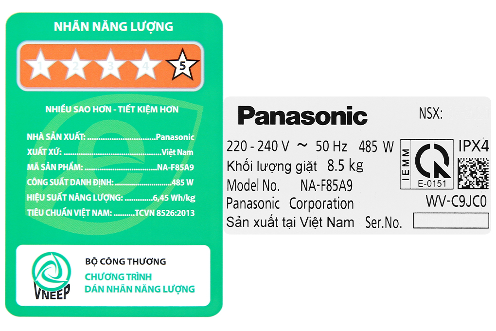 Mua máy giặt Panasonic 8.5 Kg NA-F85A9BRV