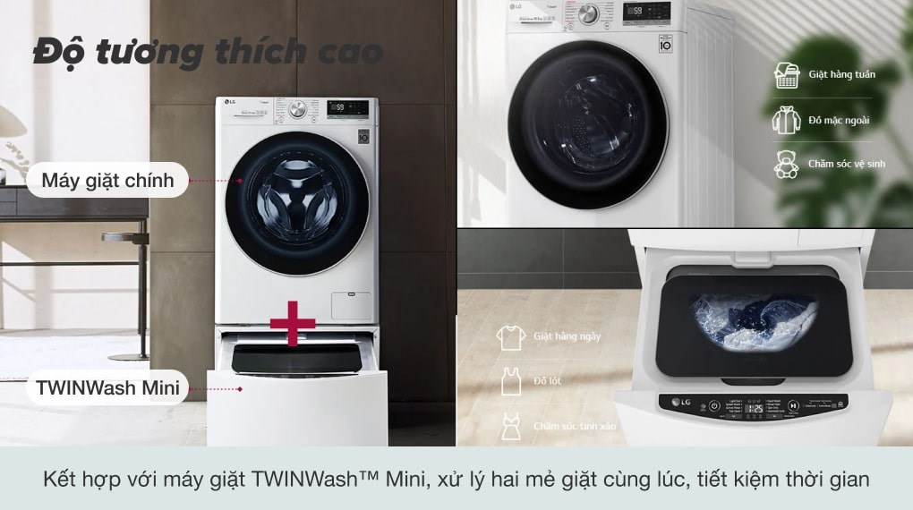 Máy giặt LG AI DD Inverter 10.5 kg FV1450S3W2