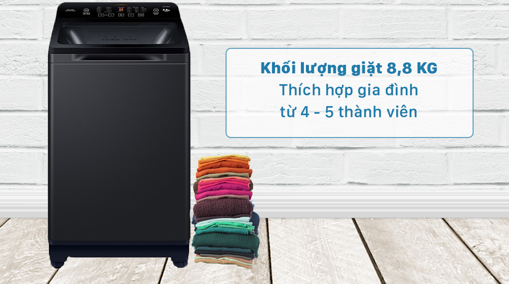 Máy giặt Aqua 8.8 KG AQW-FR88GT.BK - Khối lượng và thiết kế