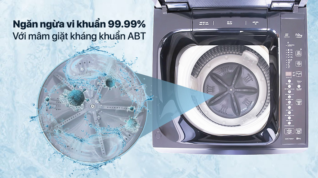 Máy giặt Aqua 10 KG AQW-F100GT.BK - Mâm kháng khuẩn ABT