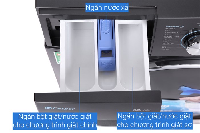 Máy giặt Casper Inverter 12.5 kg  WF-125I140BGB Màu Ghi