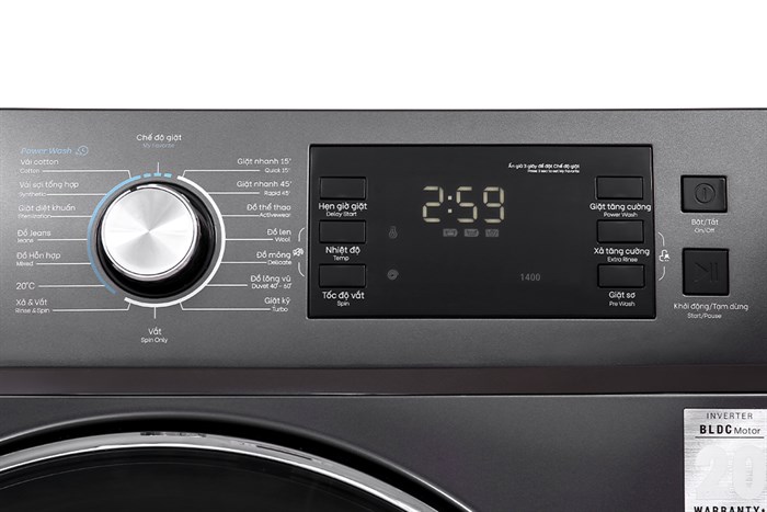 Máy giặt Casper Inverter 12.5 kg  WF-125I140BGB Màu Ghi