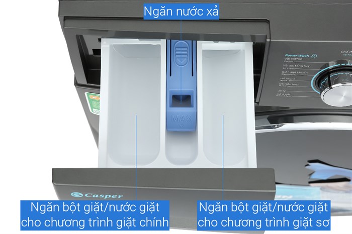 Máy giặt Casper Inverter 10.5 kg WF-105I150BGB Màu Ghi