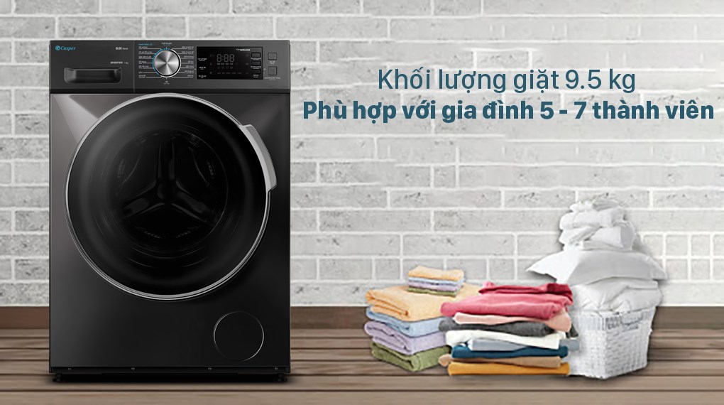 Máy giặt Casper Inverter 9.5 kg WF-95I140BGB - 12