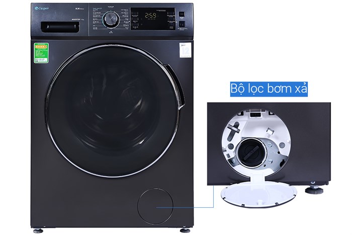 Máy giặt Casper Inverter 9.5 kg WF-95I140BGB Màu Ghi