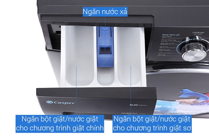 Máy giặt Casper Inverter 8.5 kg  WF-85I140BGB Màu Ghi