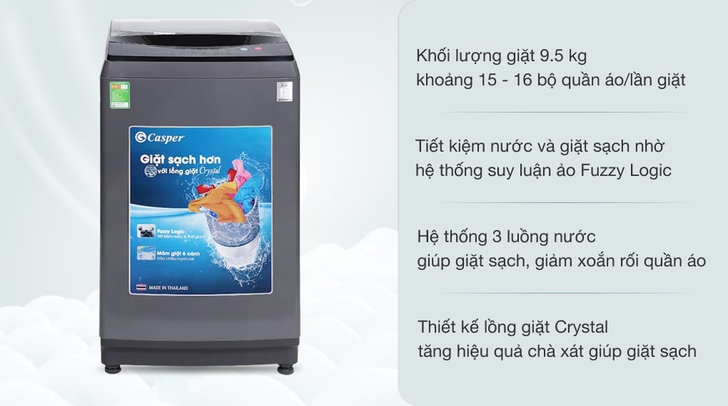 Máy giặt Casper 9.5 kg WT-95N68BGA