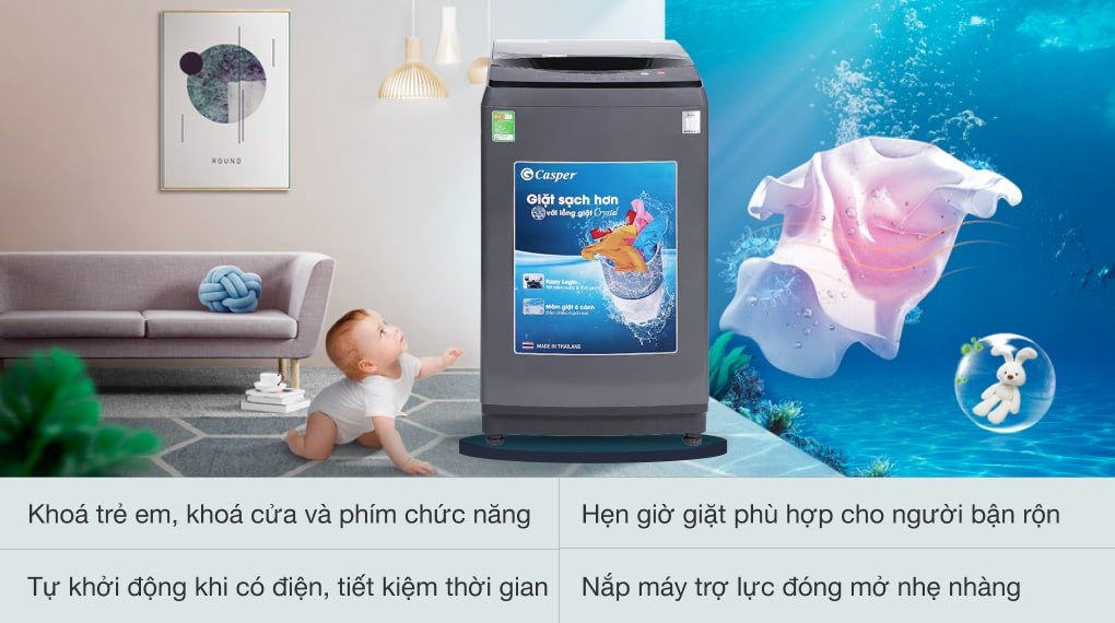 Máy giặt Casper 9.5 kg WT-95N68BGA