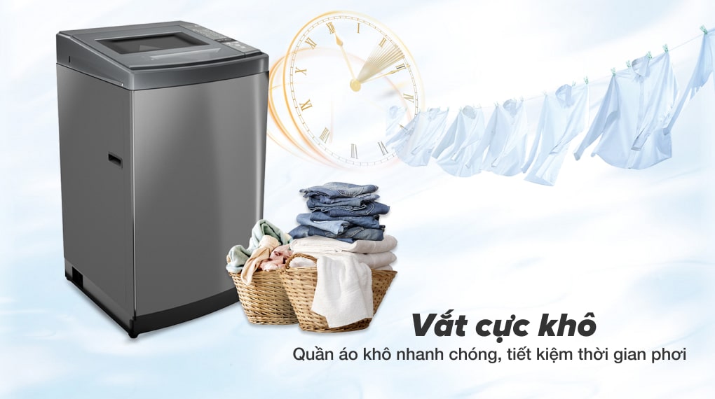 Máy giặt Aqua 8 KG AQW-KS80GT S- Vắt cực khô